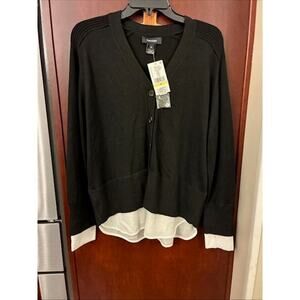 Karen Kane Regal Girl Black & White Sweater Layer Cardigan size Medium NWT